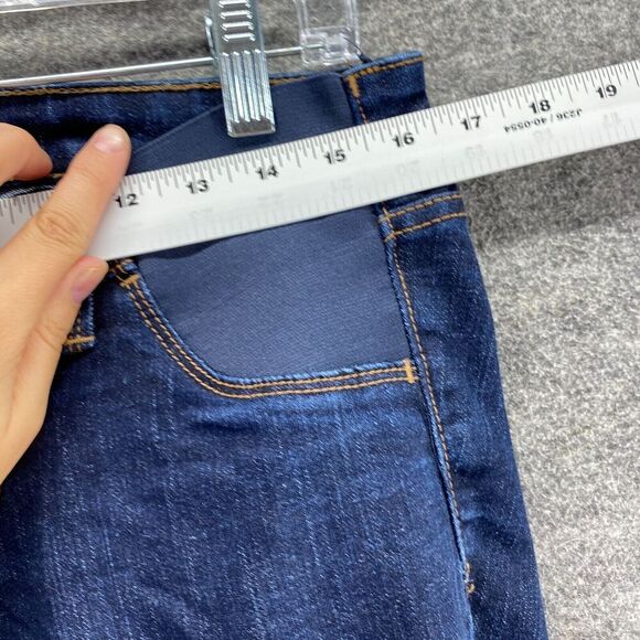 Old Navy Maternity Jeans Women 4 Blue Denim Dark Wash Skinny Low Rise Pockets - Picture 5 of 10